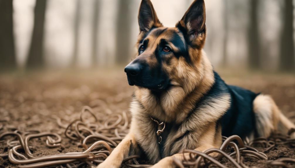 german shepherds and worms