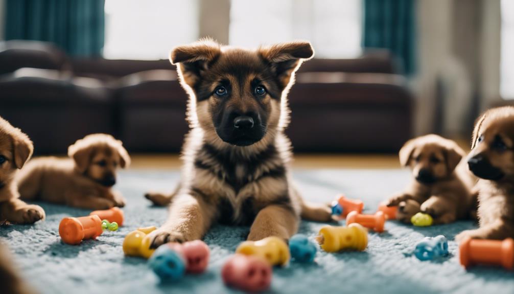 training puppies in class